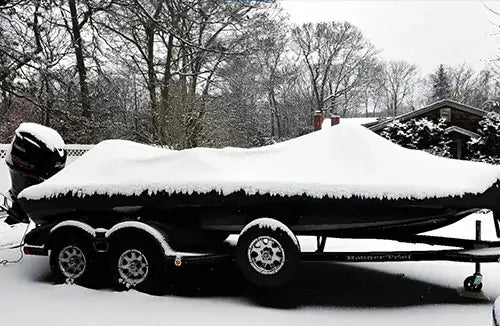 How to cover a bass boat outside snow?